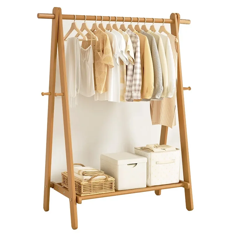 

New floor-to-ceiling coat rack foldable balcony simple drying rack bedroom hanger clothes artifact at the end of the bed