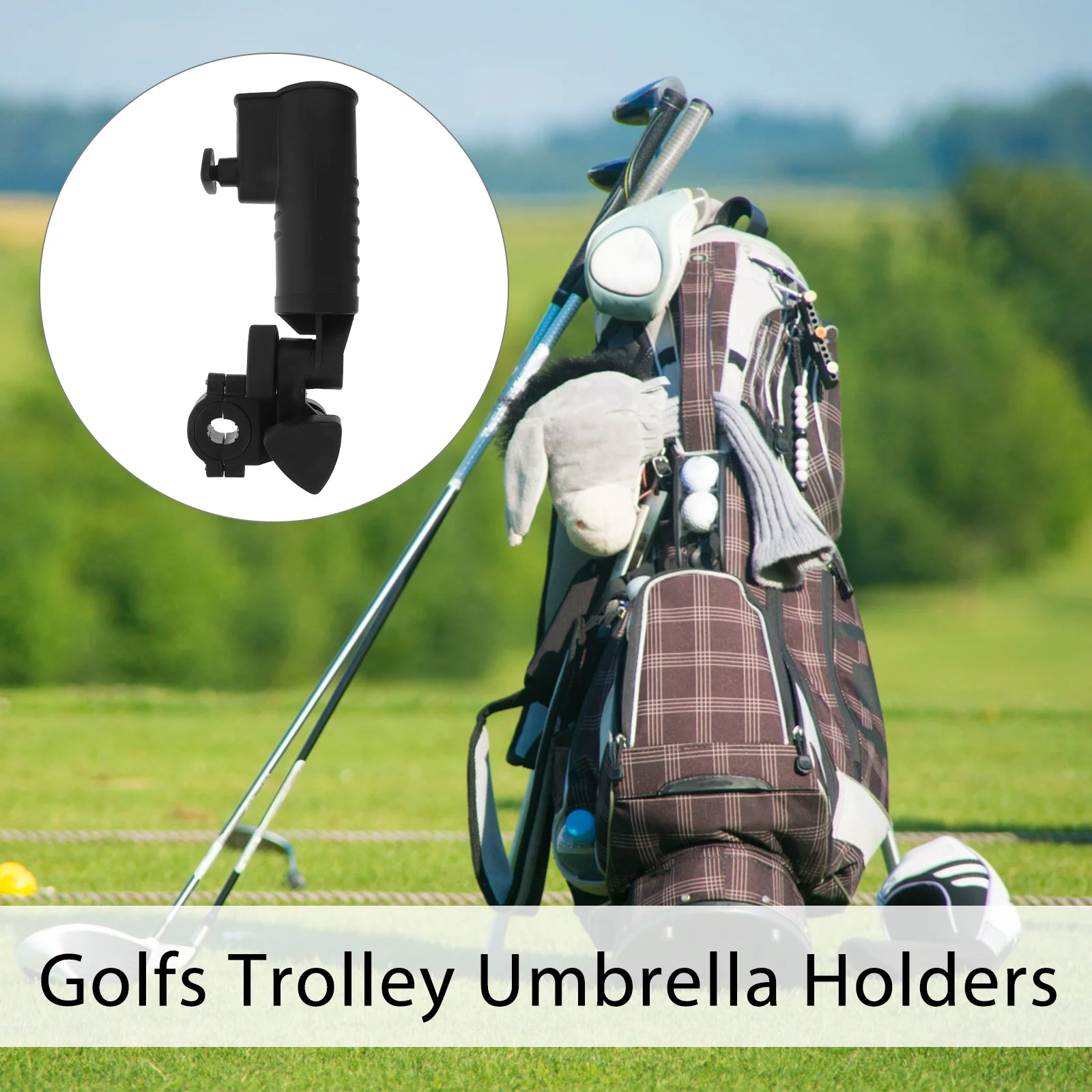 

Golf Trolley Umbrella Holder Adjustable Fit For 3 Wheel Push Cart Sun Protection Clip Support Stand Golf Accessories