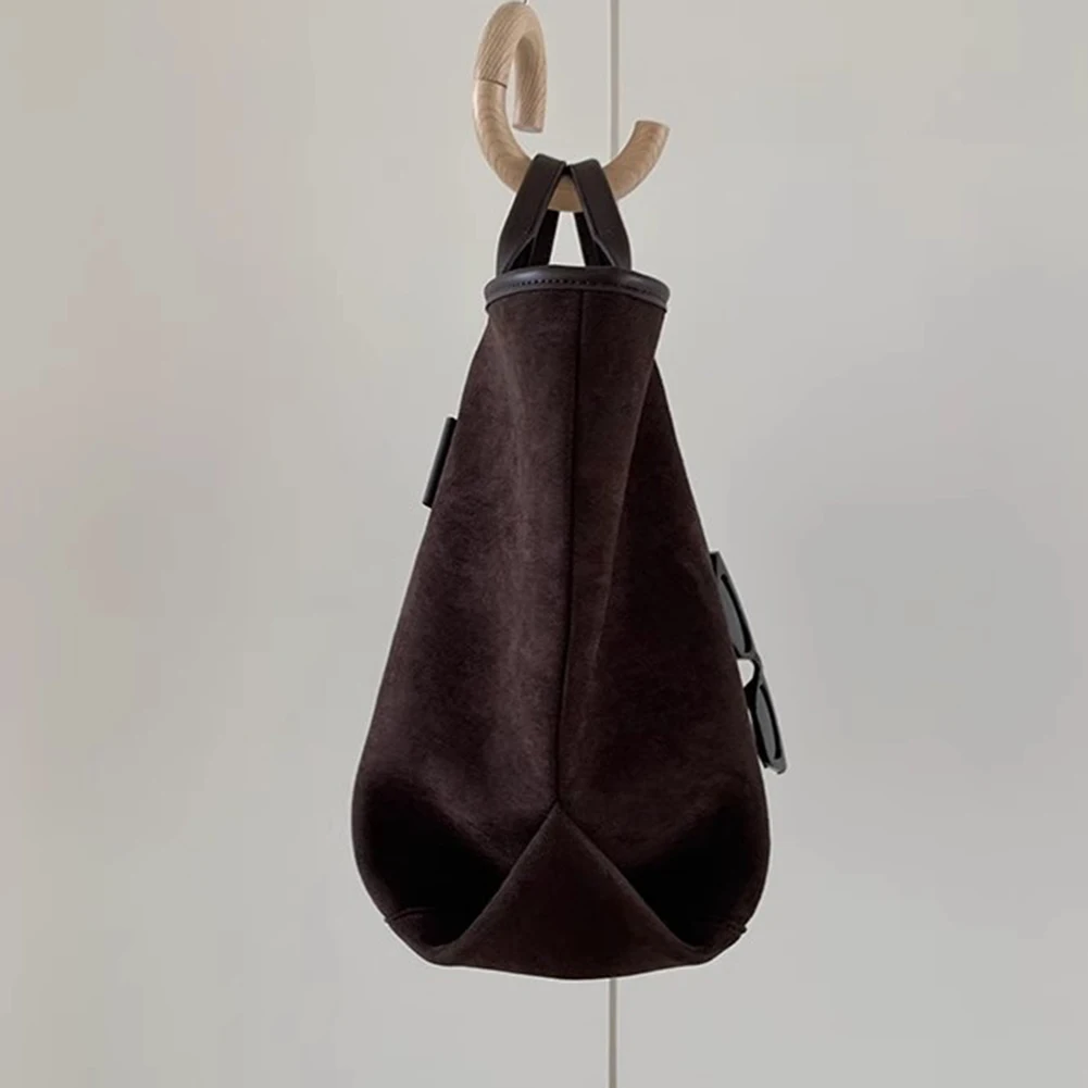 

Tote Bag for Women Large Capacity Winter Handbag Suede Vintage Satchel Bag Simple Commute Bag Shopping Bag