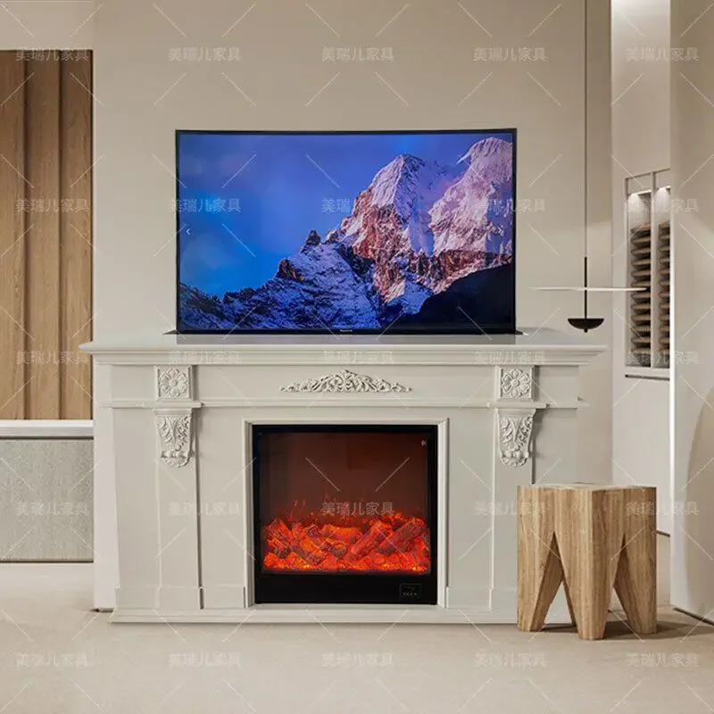 French Style Light Luxury Electric Remote Control Lift TV Cabinet Integrated Hidden Side Hall Bedroom