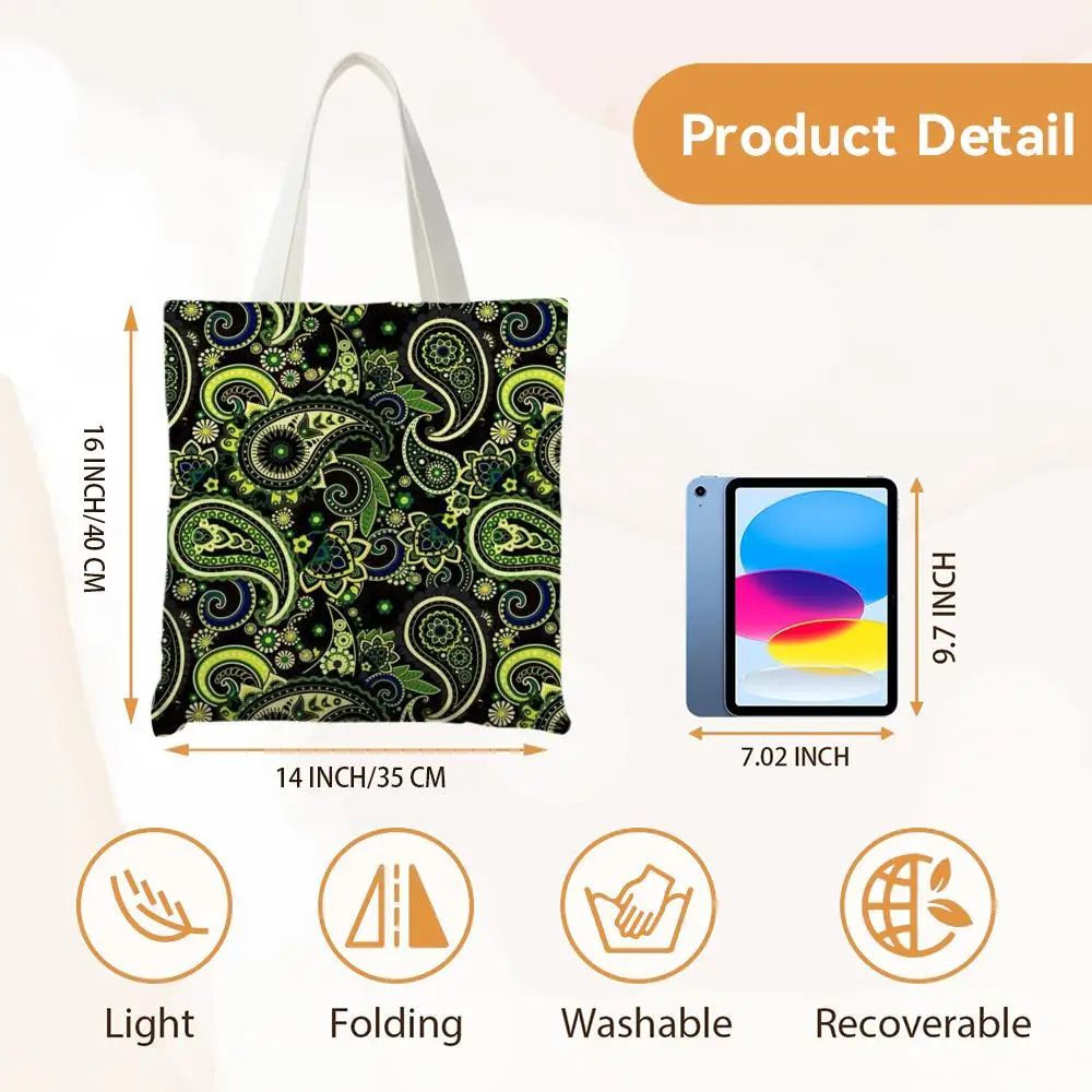Painted Design P-PaisleyS Storage Bags Canvas Double-Sided Print Shopping Bag Large Capacity Aesthetic Reusable Tote Bag