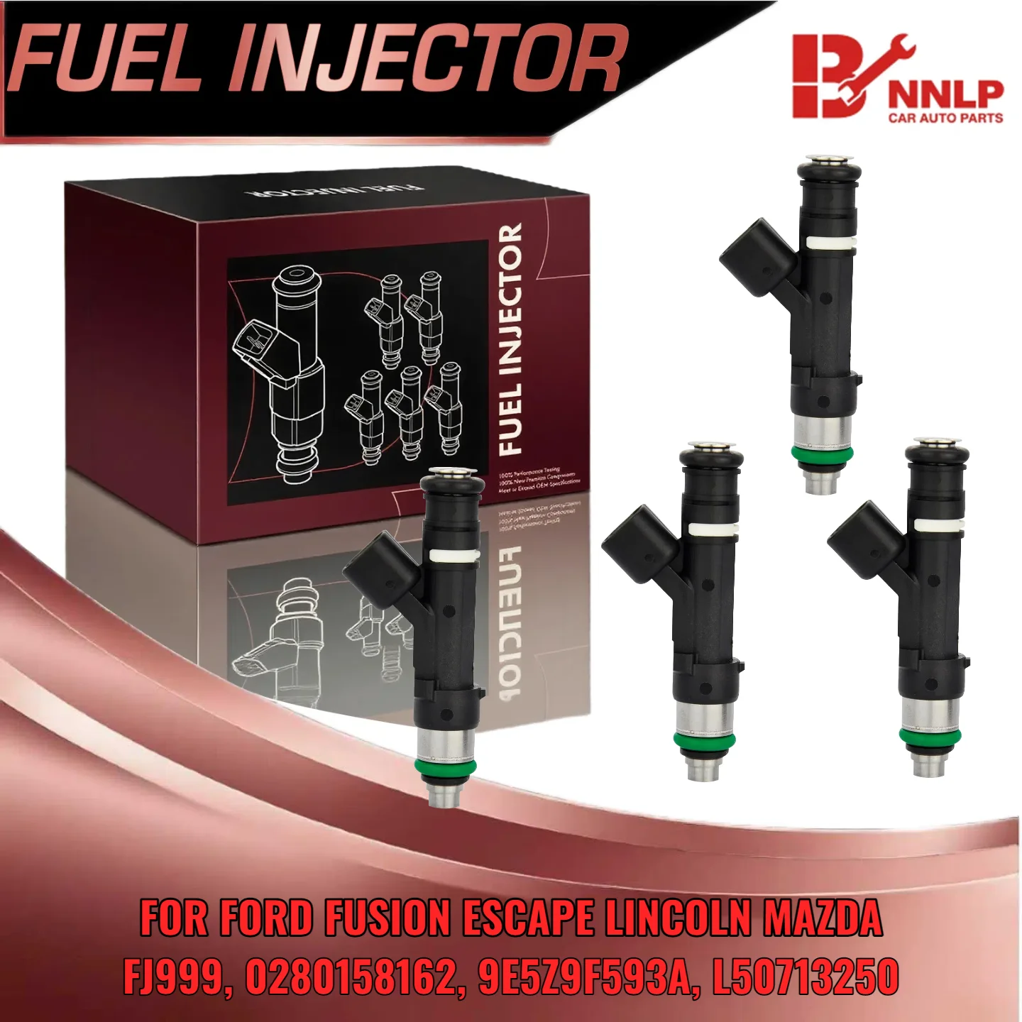 4x Wtryskiwacz paliwa do Ford Fusion 2010-2020, Ford Escape, Lincoln, Mazda L4 2.5L FJ999 0280158162