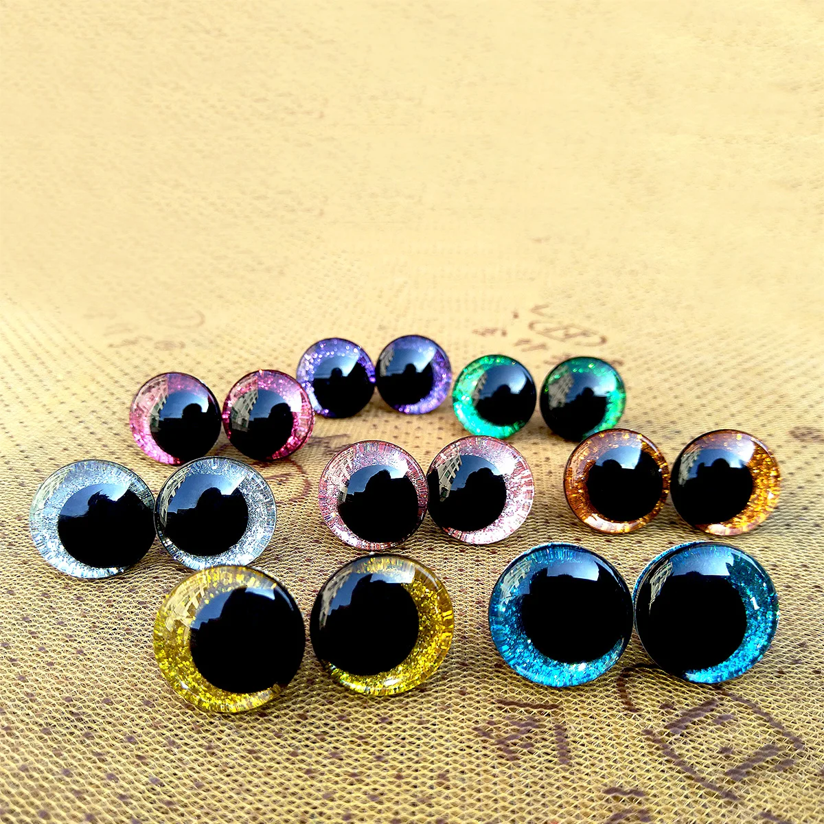 10 Pair Eccentric-Pupil Clear Glitter Safety Eyes For Crochet Toys Amigurumi With Funny Pupil For Knitted Plush Toys 16/18/25mm