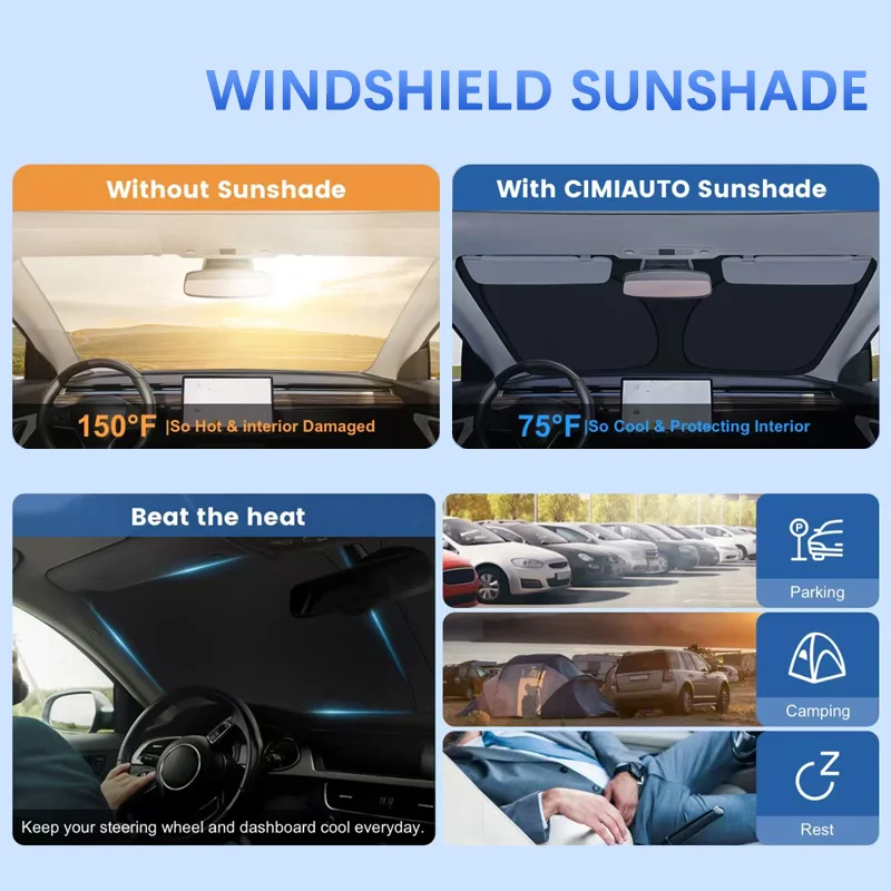 Car Windshield Sun Shade For Citroen Picasso MPV Berlingo Sunshade Sun Visor Protector Blocks UV Rays Summer Car Accessories