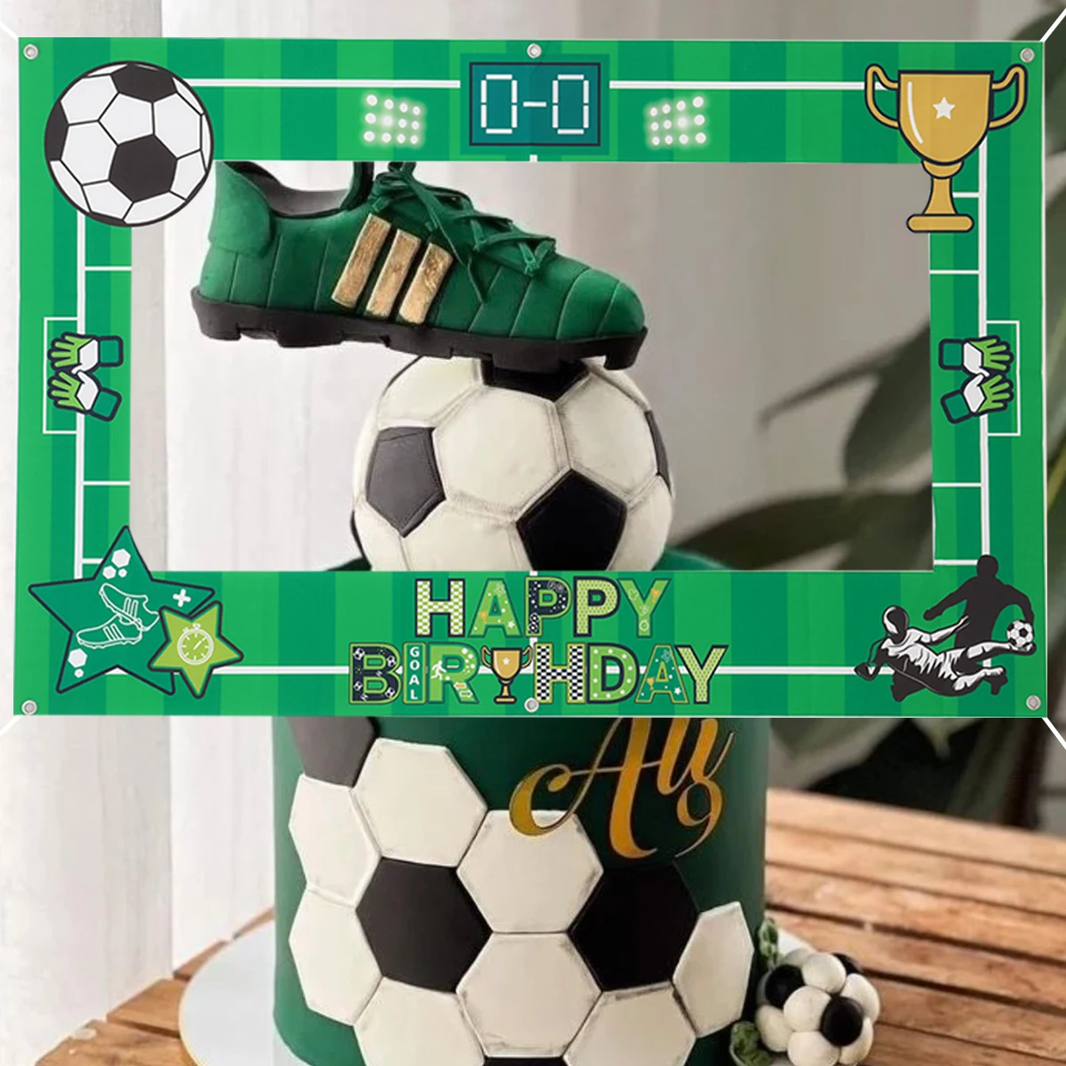 Football Birthday Party Decorations Vinyl Photo Props Soccer Themed Photo Booth Frame Kids Birthday Sports Party Decorations