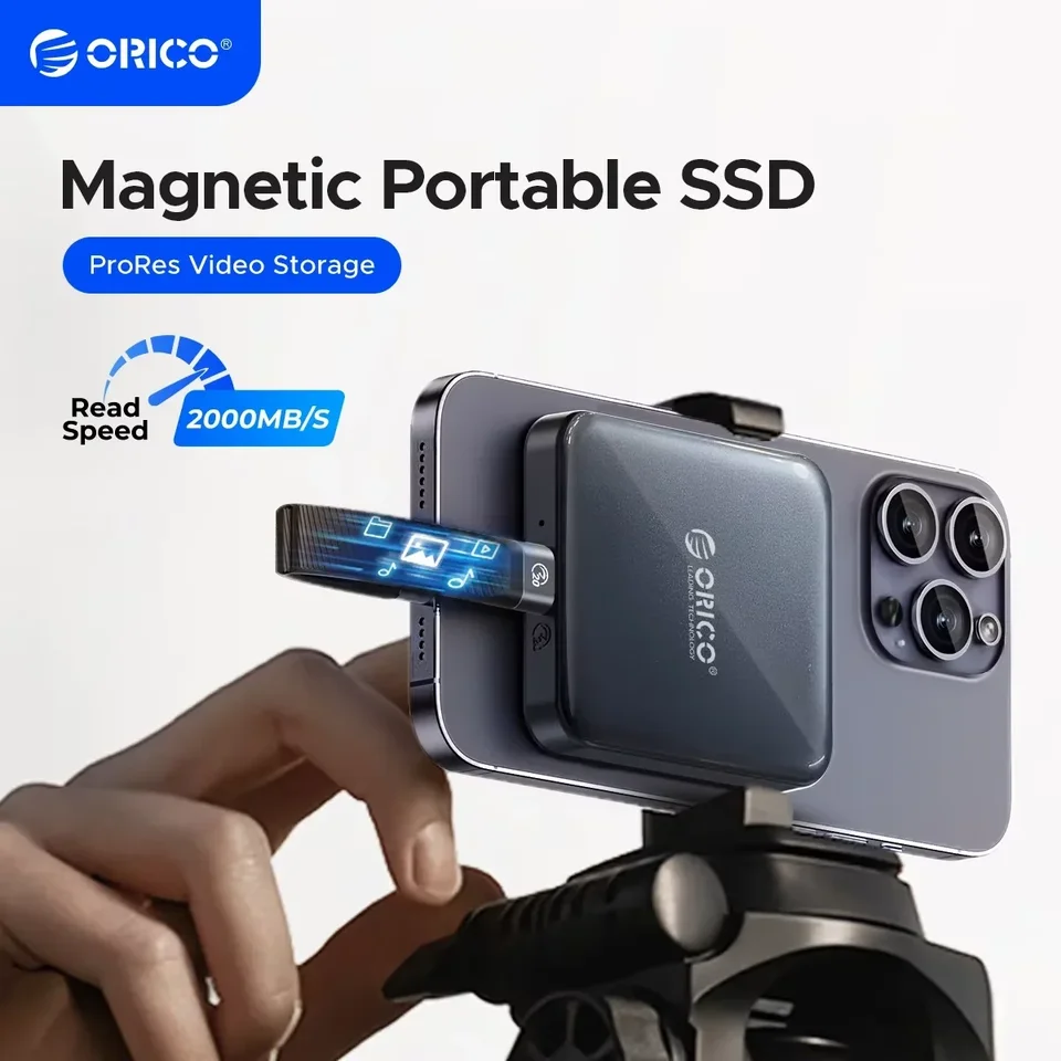 ORICO Magnetic Portable SSD USB3.2 20Gbps Supports 4K ProRes Video