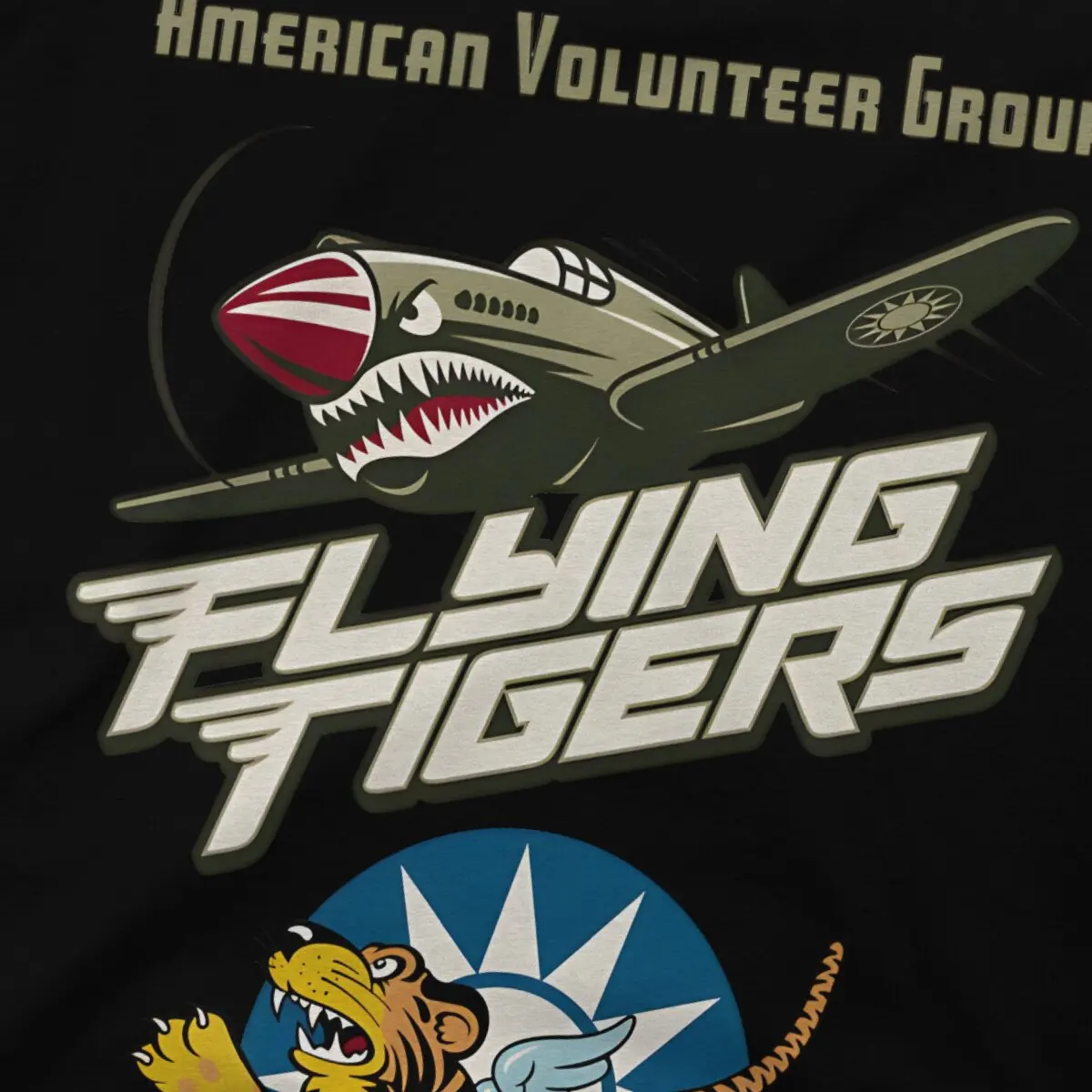 Men AVG Flying Tigers T Shirt Air Fighter Cotton Clothing Humorous Short Sleeve Crewneck Tees Graphic Printed T-Shirt