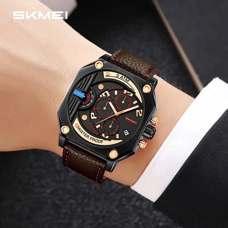 SKMEI multifunctional personalized creative large dial men's watch, men's business quartz watch