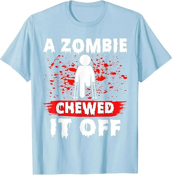 Lustiges Amputanten-T-Shirt: „Ein Zombie hat es abgekauft“ – Prothesen-Amputations-T-Shirt, Y2K-Beinamputanten- oder Prothesenbein-Shirt, Witziges Spruch-T-Shirt, Geschenke – Detail 8