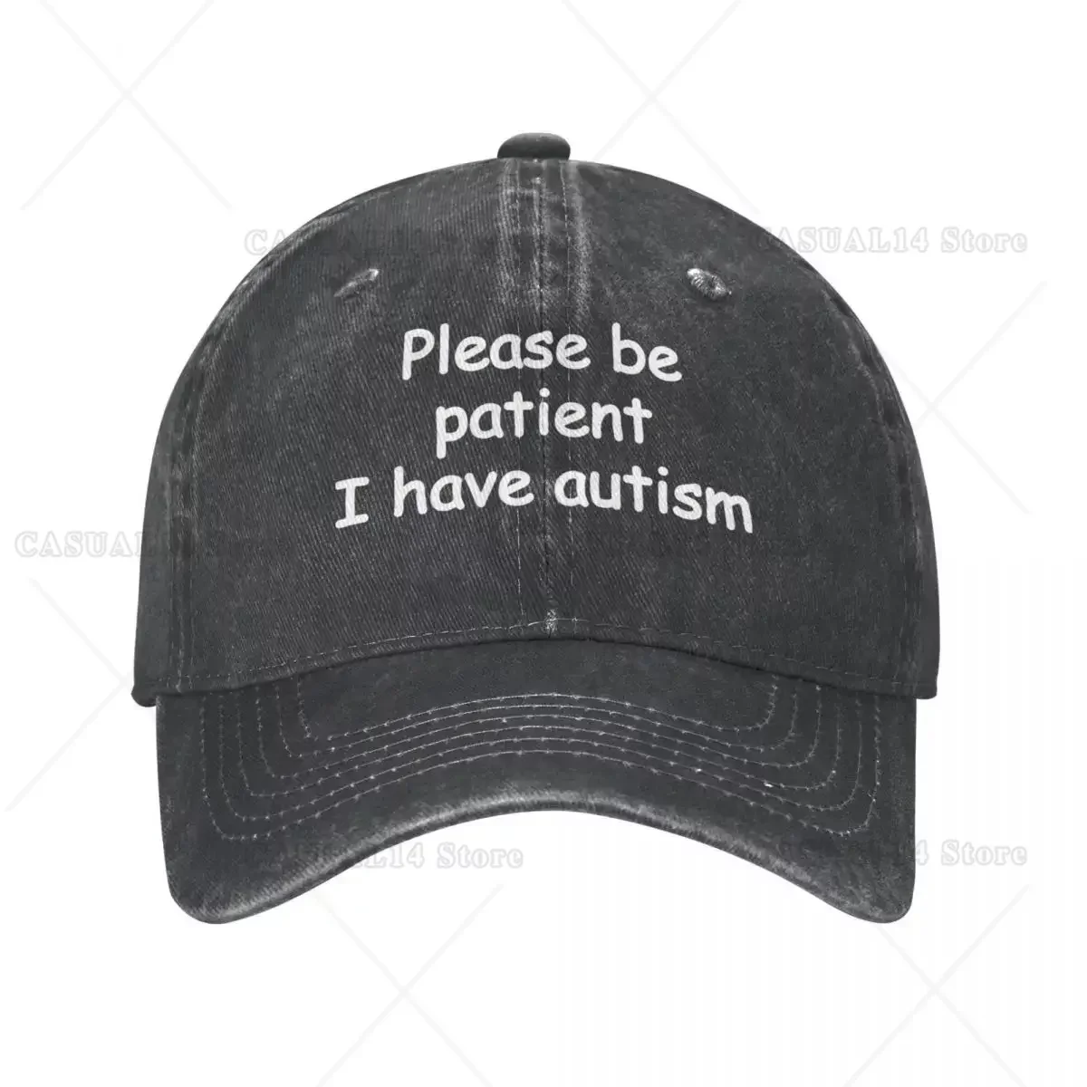 

Please Be Patient I Have Autism Unisex Baseball Cap Distressed Cotton Caps Hat Fashion Outdoor All Seasons Travel Snapback Hat