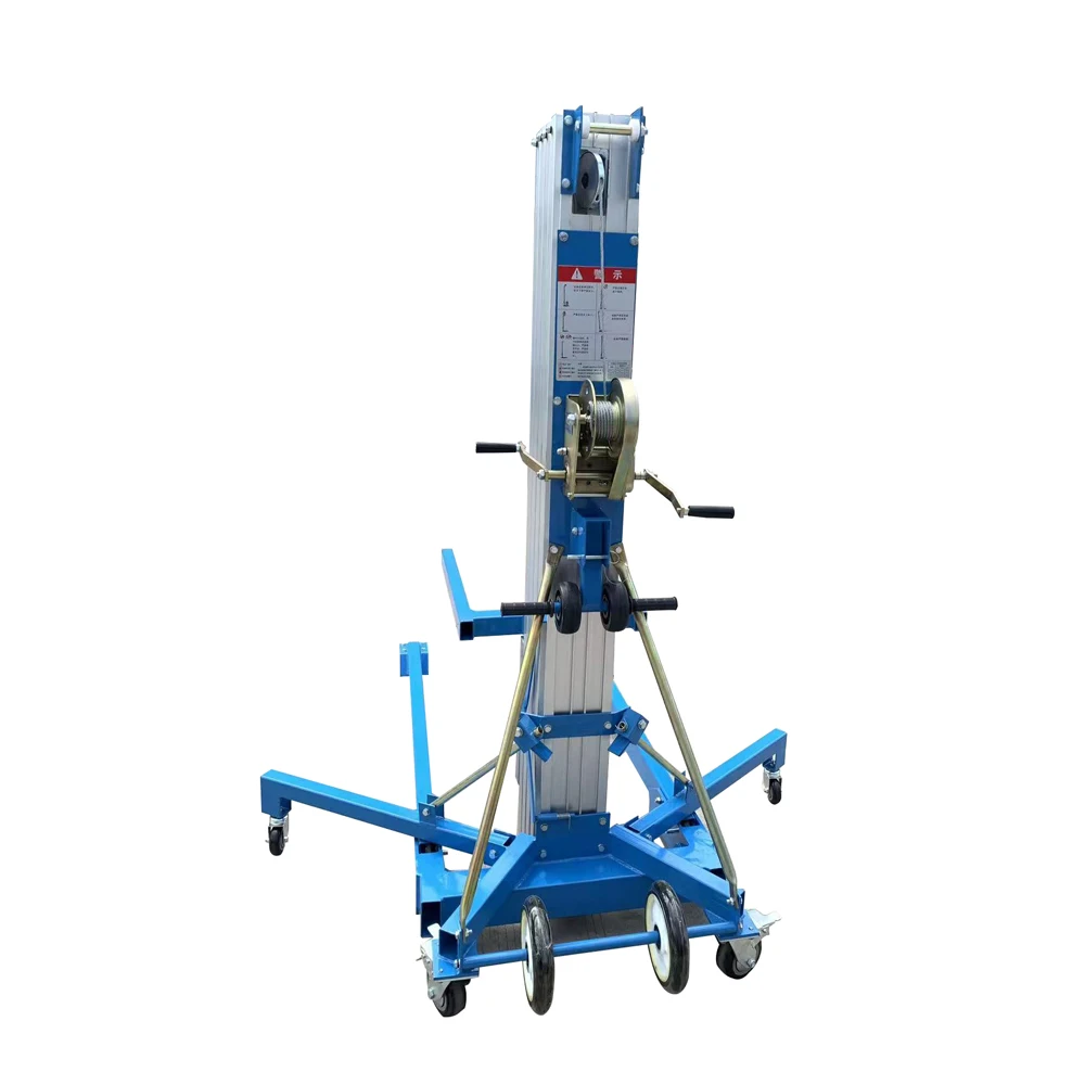 High Quality 3m To 8m Lifting Height Single Mast Lifting Cargo Material Pallet Lift For Spiral Pipes With CE ISO