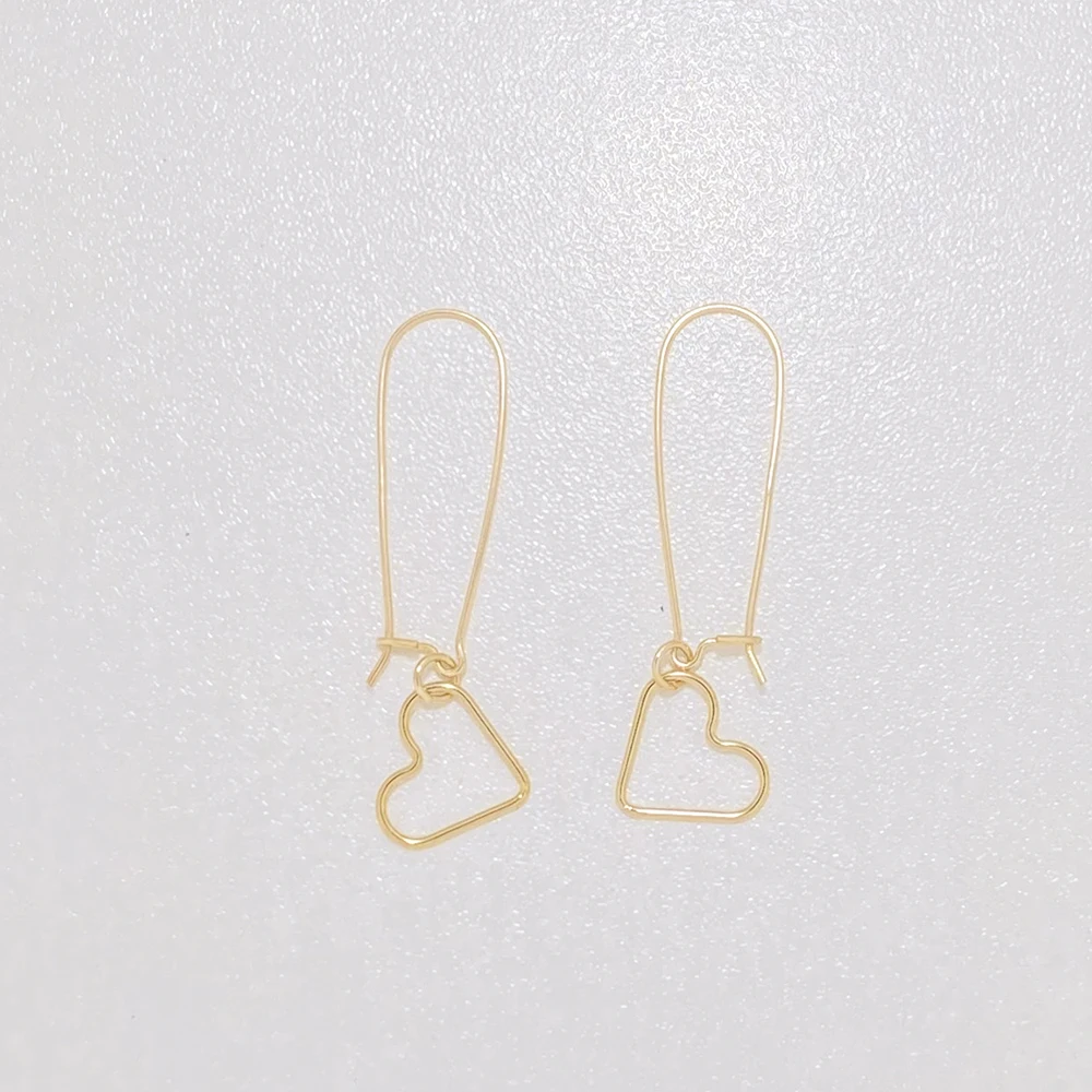 

Earrings Handmade 14K Gold Filled Hollow Heart Charm Pendants Dainty Hypoallergenic Jewelry for Women Party Birthday Daily Gifts