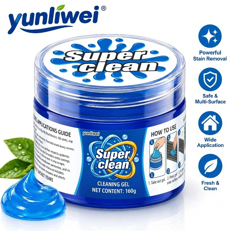 160g Car Cleaning Gel Reusable Dust Remover, Keyboard Cleaner Putty for Air Vents, Dashboard, Electronics and Crevices-YUNLIWEI