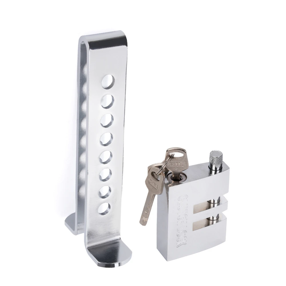 

8/9 Holes Stainless Steel Car Anti-Theft Lock Universal Clutch Brake Throttle Steering Wheel Security Lock Accessory