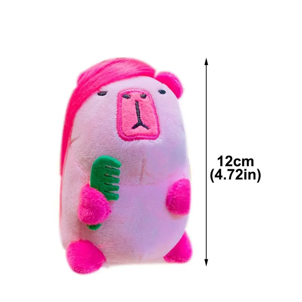 Matte Texture Long-haired Capybara Doll Pendant Hanging Bags Decor Bag Pendant Stuffed Capybara Keychain Creative Cute