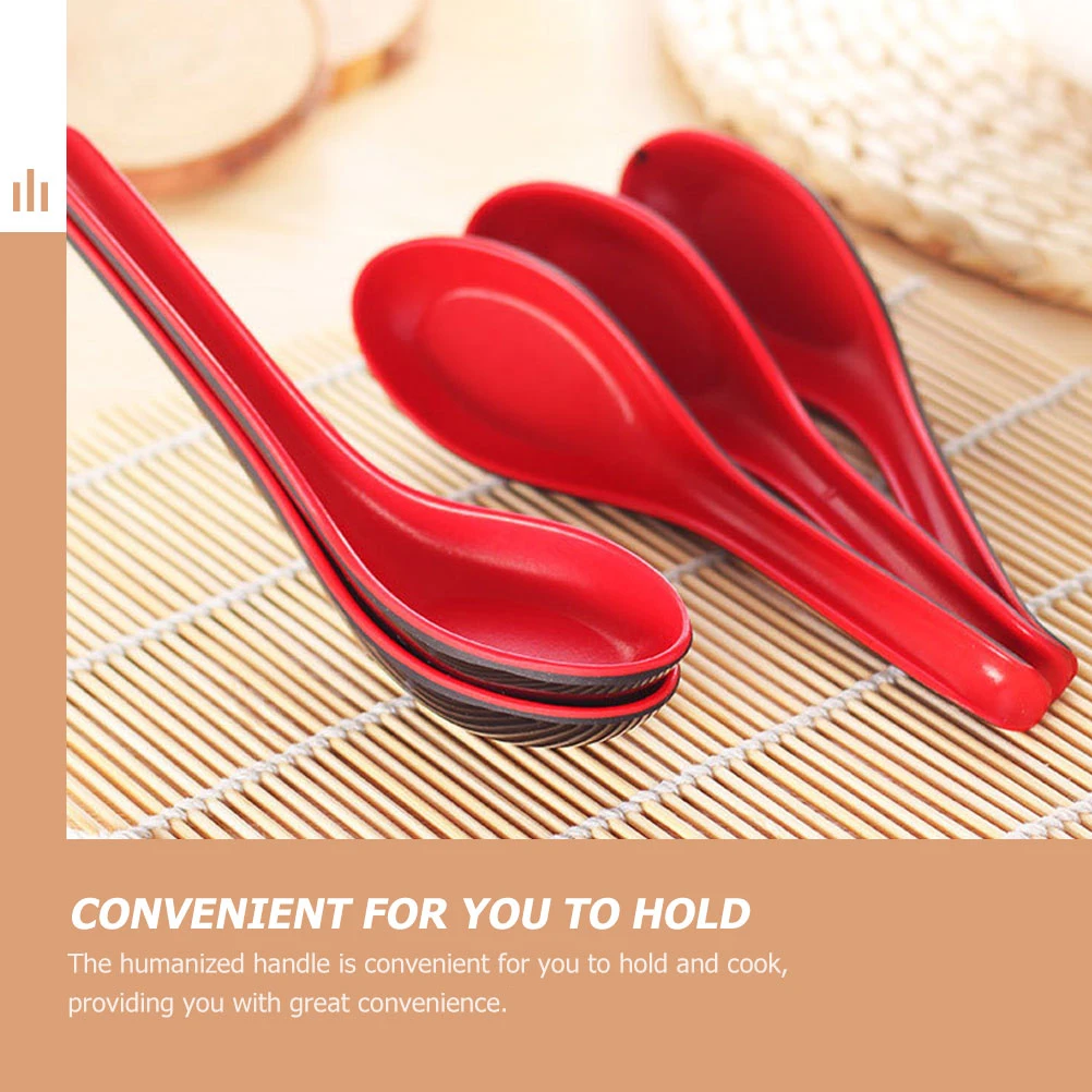 

10pcs Long Handle Premium Portable Ramen Multi-Function Dinner Spoon Home Kitchen Accessory Lightweight Spoons For Soup