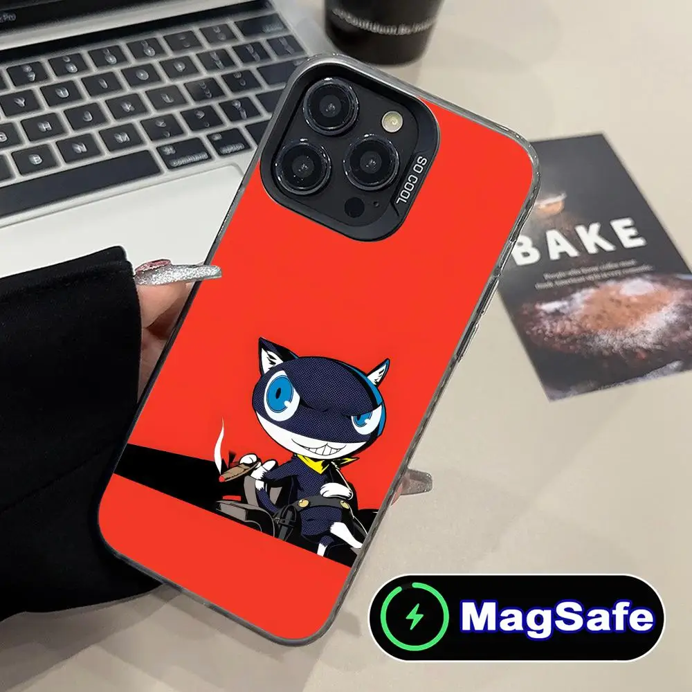 مورغانا منى حافظة هاتف محمول آيفون 16 15 14 13 12 11 برو ماكس بلس MagSafe طباعة ملونة شفافة غطاء فاخر جميل