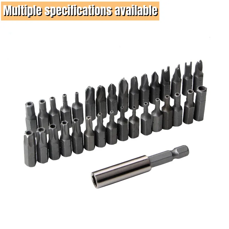 33pcs Hollow Electric Screwdriver Bit Combination Set Hexagonal Plum Blossom Three-Claw Four-Claw Slotted Screwdriver Accessory