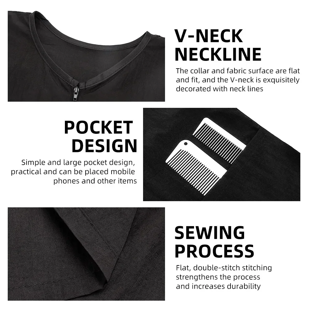 Barber Long Sleeved Haircutting Capes Waterproof Hairdresser Cutting Gown Antistatic Hairstyling Cloth Salon