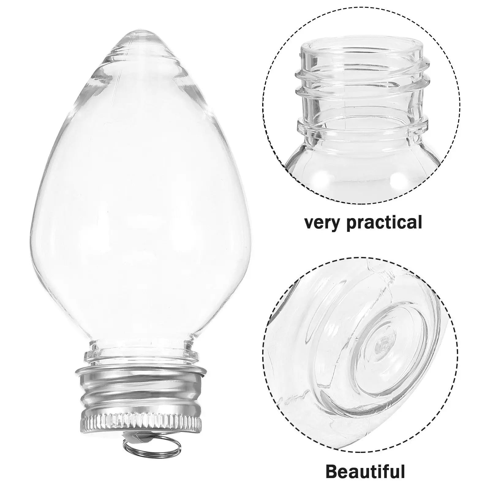 10Pcs Festive Christmas Bottle Ornaments Empty Reusable Beverage Bottles with Lids for Juice Milk Tea Water Storage Decor