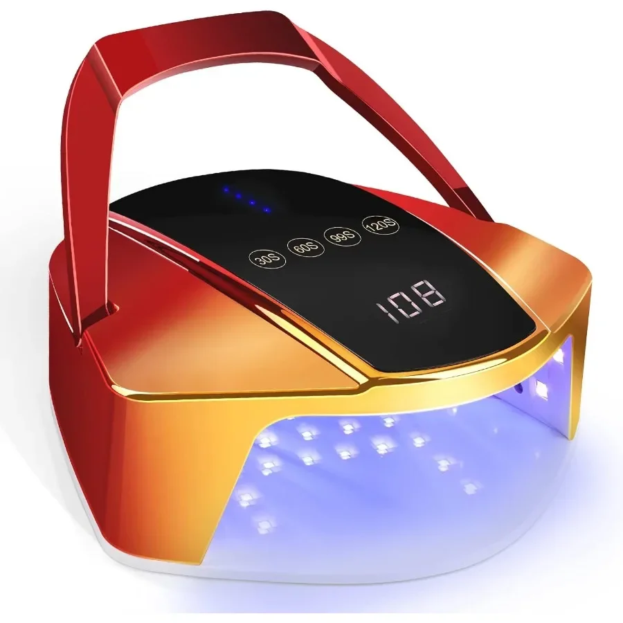 

Беспроводная светодиодная лампа для ногтей мощностью 96 Вт с портативной ручкой для профессионального гелевого отверждения ногтей, автоматического обнаружения инфракрасного датчика и 4 регулируемых