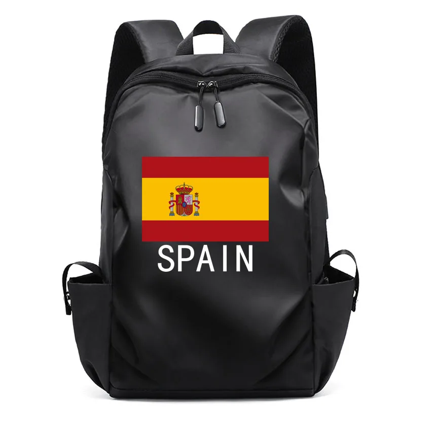 

High Quality Men Backpack For Male Fashion School Backpack Laptop Waterproof Travel Bags Spain Flag Pattern Printed Rucksack