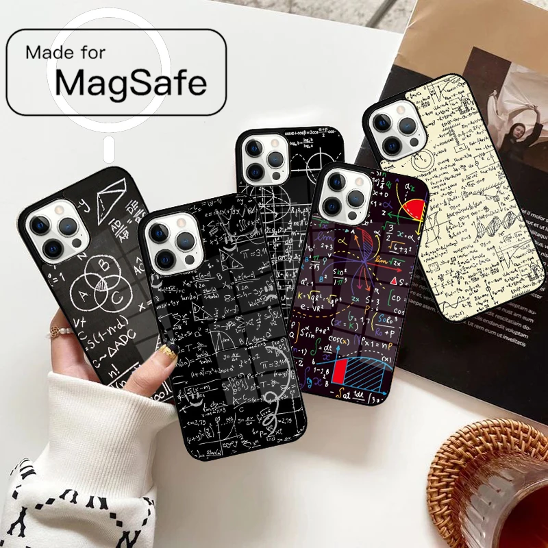 Funny Math Formulas Equations Magnetic Phone Case For iPhone 17 Air 16e 12 13 14 15 Pro Max Magsafe Wireless Cover