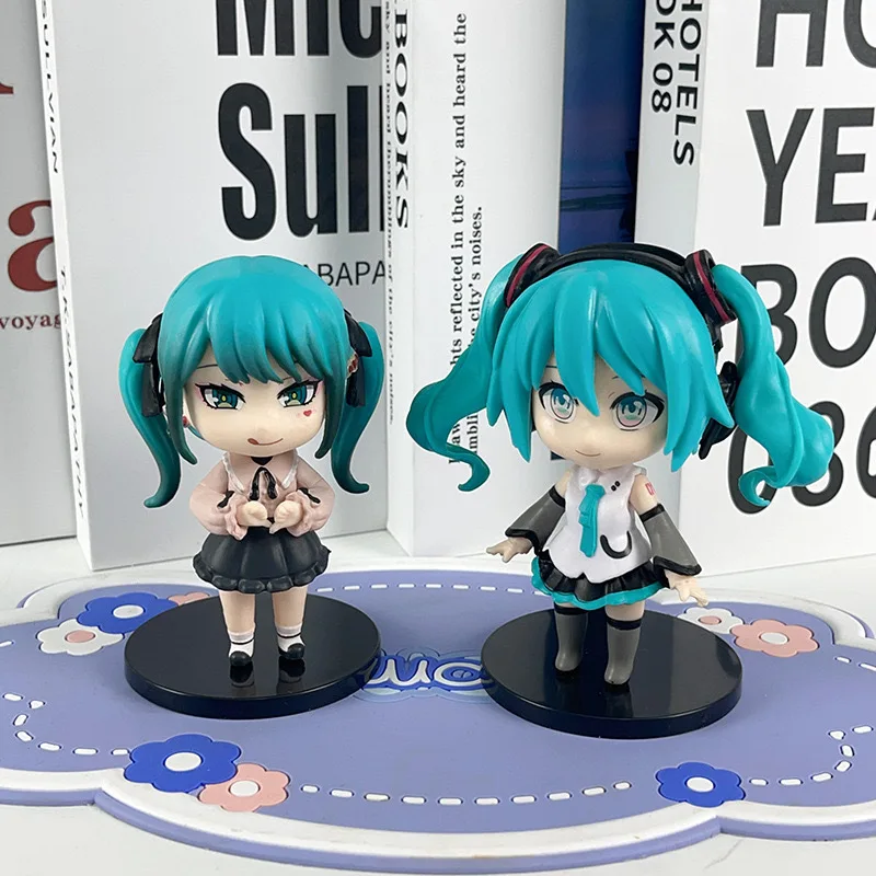 Hatsune miku Anime nieuwe figuur mini karakter ornamenten kawai hatsune tafeldecoratie voor thuis volwassen speelgoed kind gift 6 stks/set