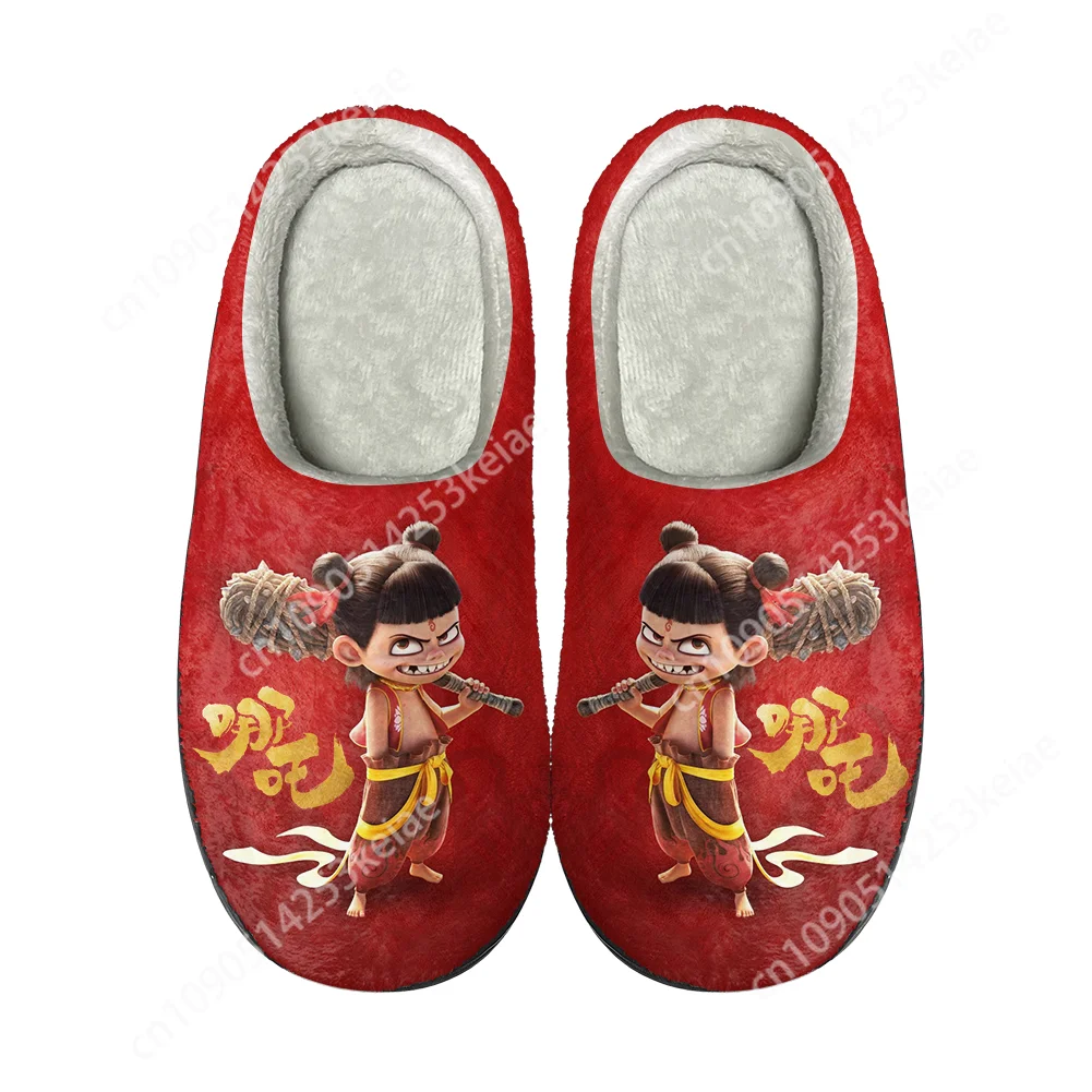 

Nezha 2 Devil Boy Conquers The Dragon King Домашние хлопковые тапочки Мужские женские подростковые плюшевые тапочки для спальни сохраняют тепло тапочки на заказ