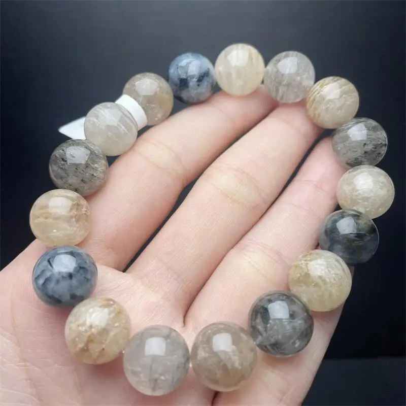 

14MM Natural Thousand-layer Ghost Quartz Bead Bracelet Healing Reiki Crystal Man Woman Fengshui Jewelry Birthday Gift 1pcs