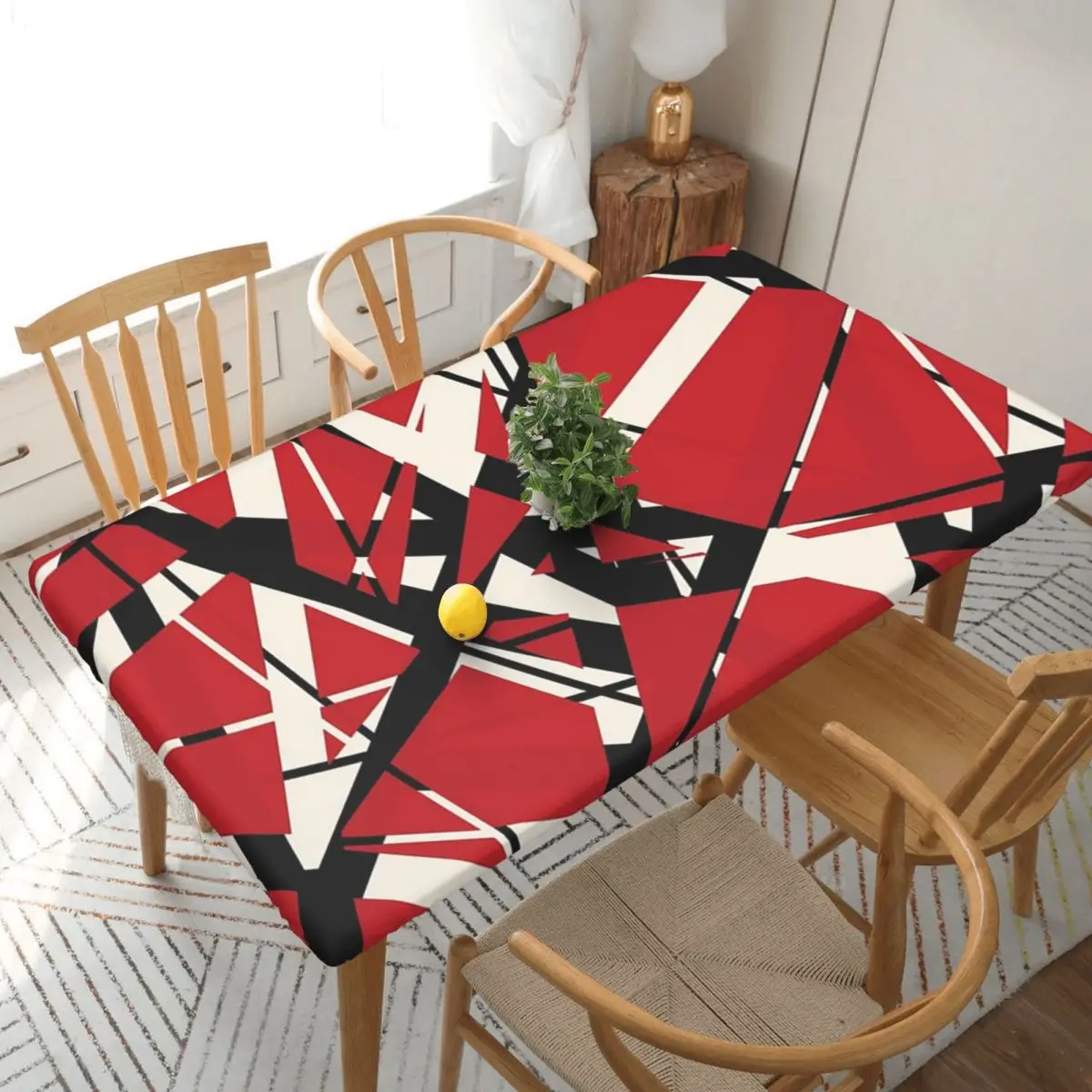 EVH Authentic Stripes Design (red) Customized Rectangular Tablecloth Waterproof Table Cover for Dining Events Table Cloth