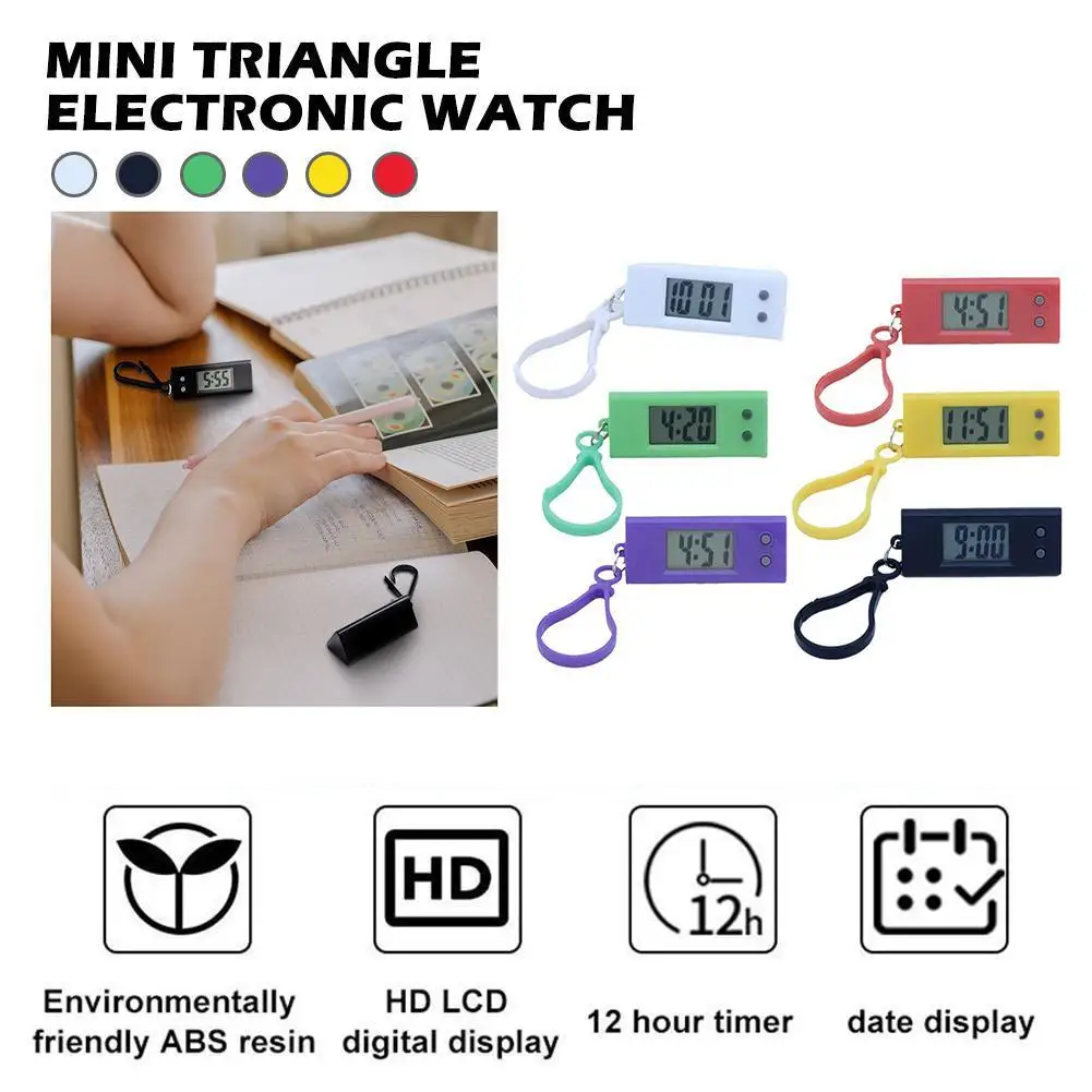 Mini Portable Digital Electronic Watch Student Exam Study Watch Library Pocket Lcd Gifts Birthday Display Buckle F8x1