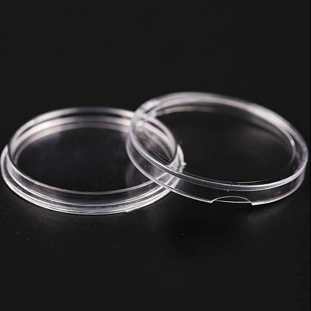 10pcs 35mm Applied Clear Round Cases Coin Storage Capsules Holder Round Plastic  коробка для приема монет