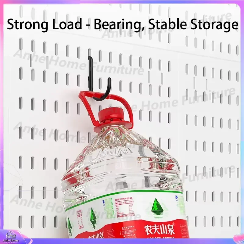 Study Room Pegboard with Shelves Tool Free Wall Grid Scratch Proof Easy to Install for Computer Desk Accessories