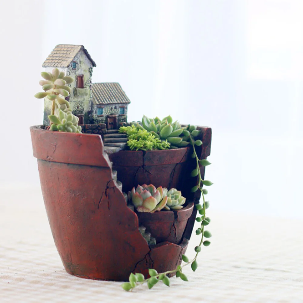 

Retro Micro Landscape DIY Succulent Container Balcony Flower Holder For Garden Bonsai Pot Plant Planting Pot Home Garden Decor