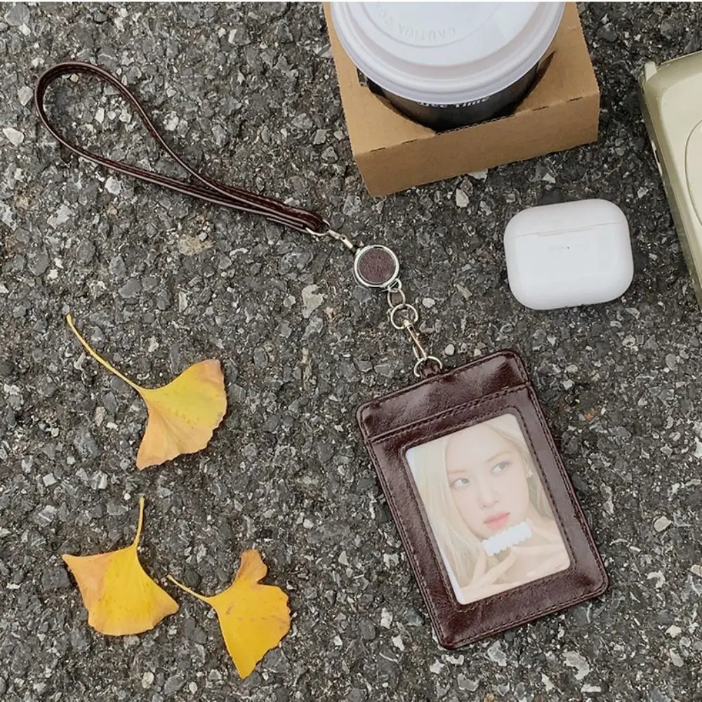 PU Leather Bow Leather Card Holder Retractable Name Tag Work Card Cover Scalable Bowknot Bus ID Holders Bank Credit Card