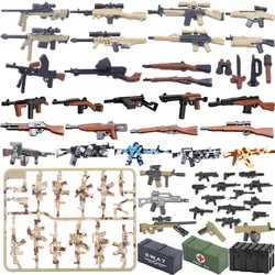 WW2 Military Building Blocks Solider Figures Gifts Weapon Box Machine Guns Equipment Children Toys Two-color Camouflage Series