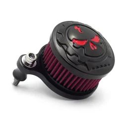 Skull Air Cleaner Intake Filter Black Compatible for Harley SPORTSTERS XL883 XL1200 1988-2015