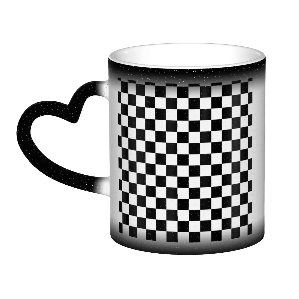 Black And White Checkered Mug Funny Ceramic Coffee Cups Tea Mugs Milk Cup Drinkware Gift for Woman Man