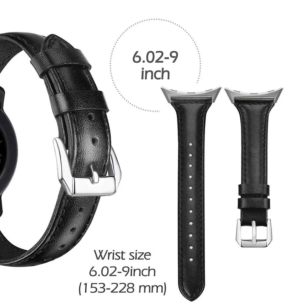 حزام جلدي صغير الخصر لساعة Google Pixel 1 2 3 45 مم 41 مم سوار ساعة من الجلد الطبيعي النحيف #3