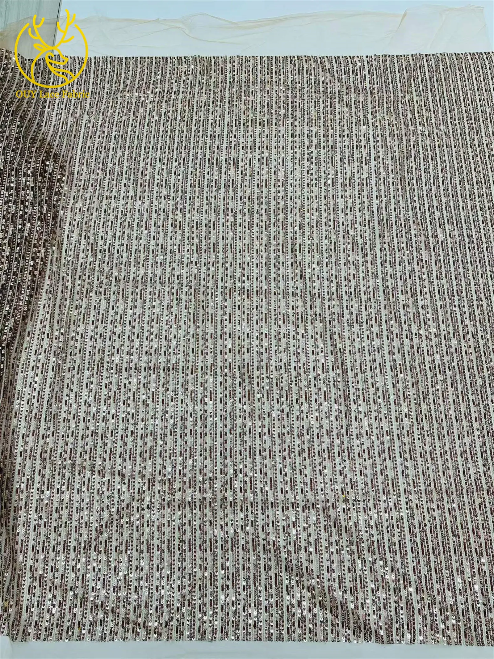 5 Yards afrikanischer Pailletten-Tüll-Spitzenstoff 2026 Hochwertiger französischer Netz-Spitzenstoff für elegante Abendkleider für nigerianische Frauen – Detail 14
