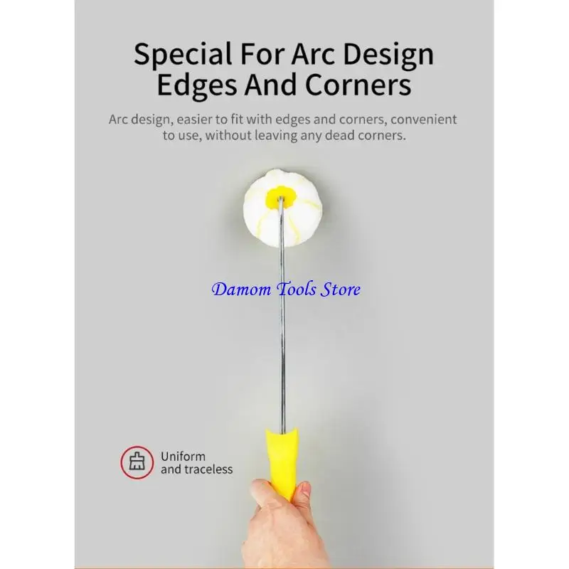 

57BE Универсальный угловой валик для покраски губкой уменьшает количество отходов краски, гладкие поверхности