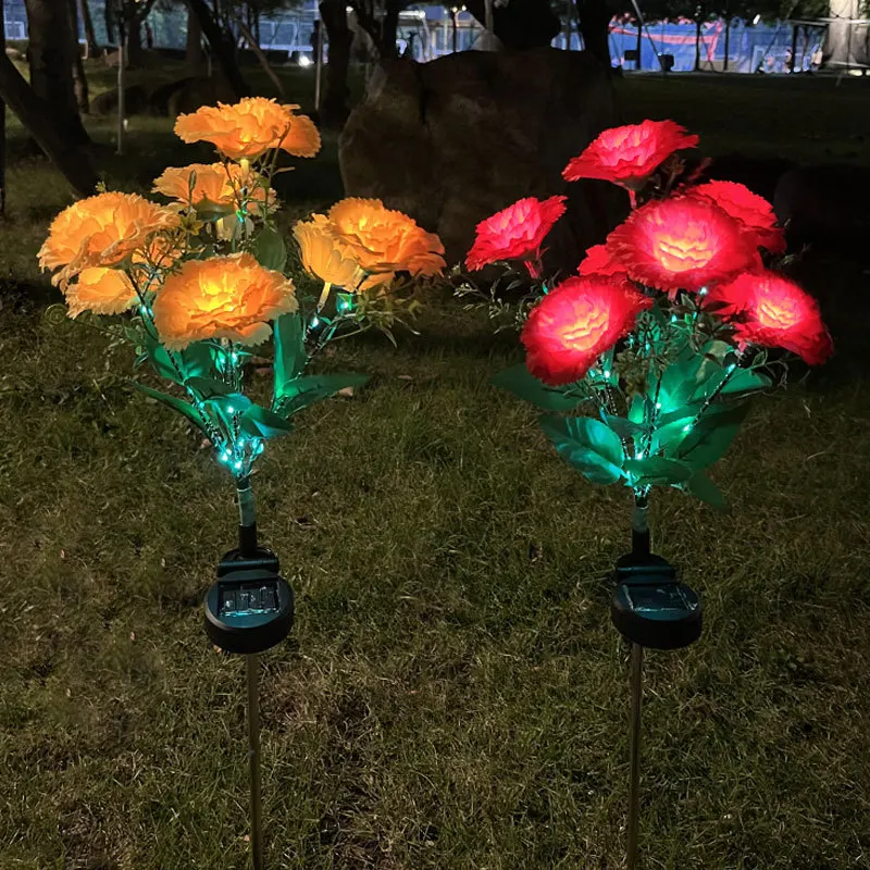 庭の装飾用の7つのヘッドランプ,屋外のLEDランプ,花,防水,芝生や結婚式に最適