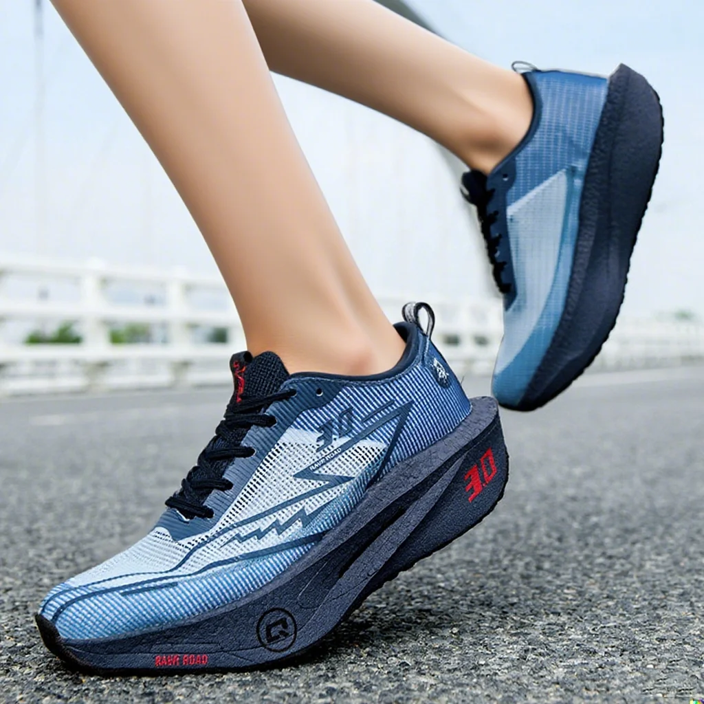 Women's Carbon Board Sneakers Mesh Breathable Tennis Shoes Professional Outdoor Road Running Shoes Cushioned Workout Footwear