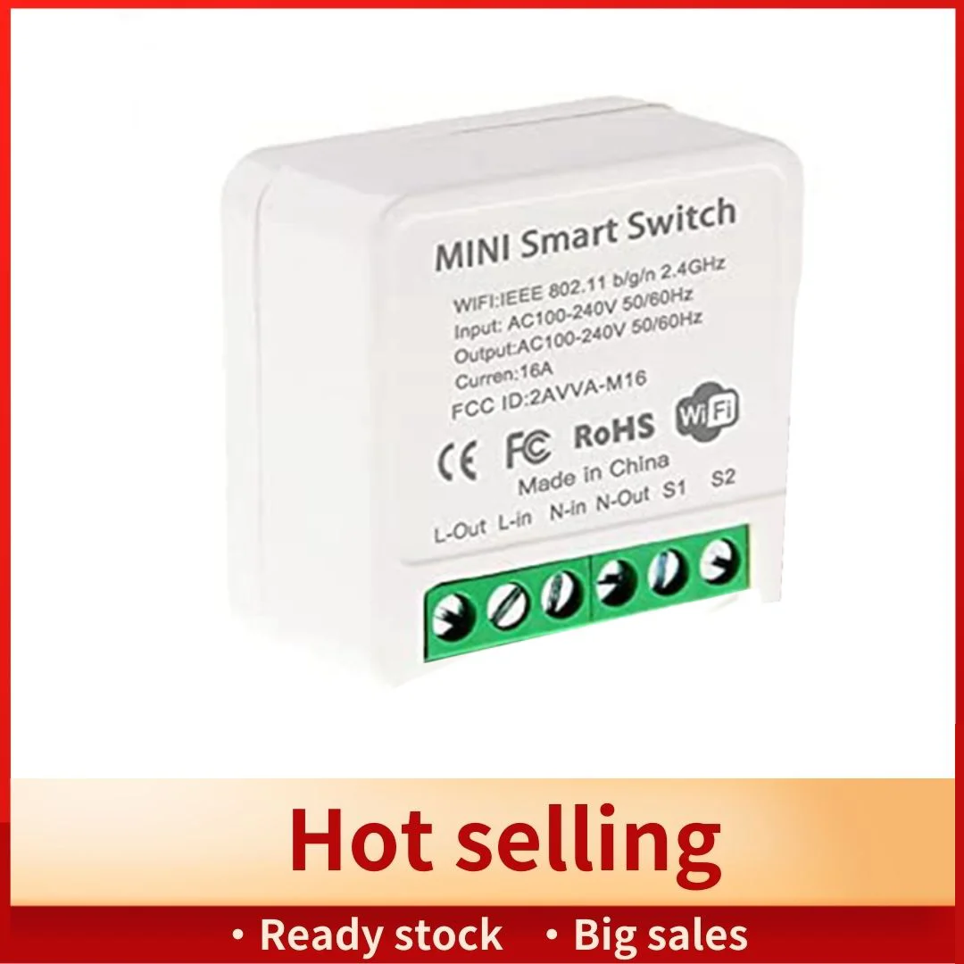 Mini Smart WiFi Relay Switch, DIY Timer Light Switch Module Smart Life/Tuya Application, Wireless Remote Control