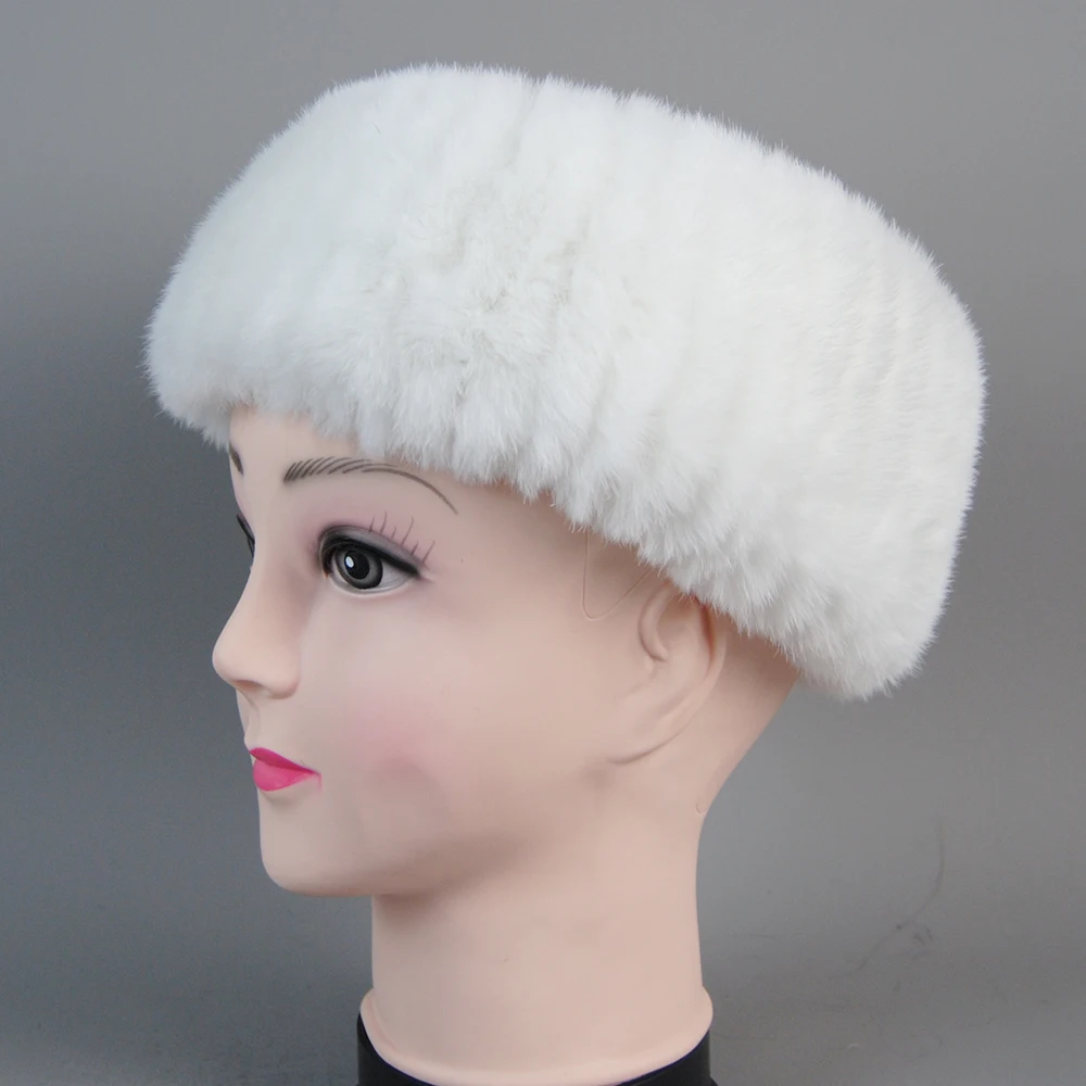 Brand Hot Sale Women Real Rex Rabbit Fur Scarf Girls Warm Soft Knitted Good Elastic Rabbit Fur Headband Natural Fur Ring Scarves