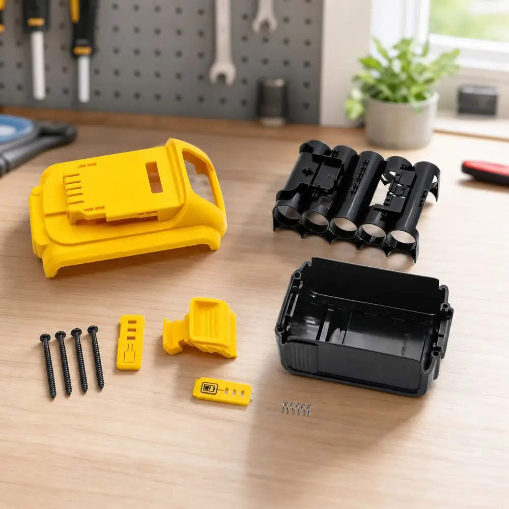 Kunststoff-Lithium-Batterie-Gehäuse Schutzplatine Ersatzgehäuse Batterie-Reparaturgehäuse für DeWalt/20V/DCB201/DCB203 DCB204 DCB200 – Detail 7