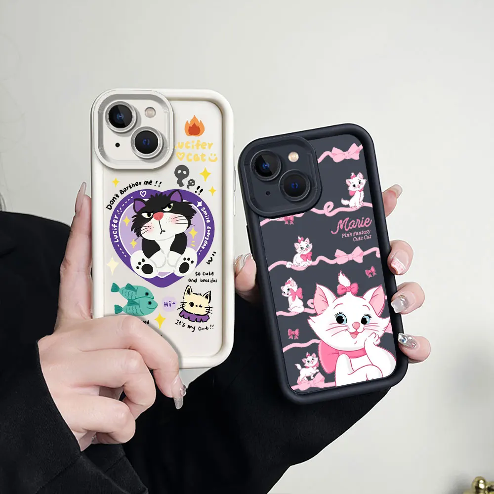 Disney Marie Cat Couple Phone Case For VIVO V30 V30E V29 V27 V27E V25 V25E V23 V23E V20 X100 X90 X80 X70 X60 PRO 5G Liquid Cover