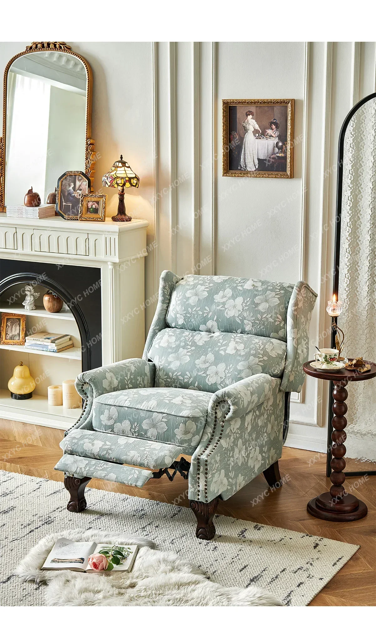 MM Retro style single chair single sofa light  living room bedroom furniture casual senior tiger chair