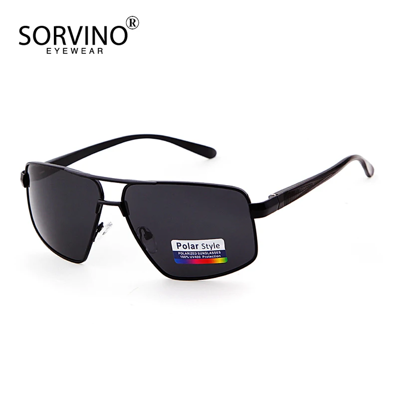 

SORVINO Trendy Men Pilot Polarized Sunglasses Double Bridge Large Frame Metal Shades Sun Glasses Male UV400 Driver Mirror Direct